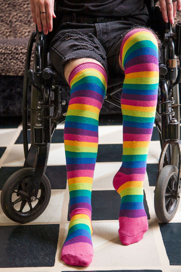 Rainbow Dreams Knee Socks - Bright Rainbow