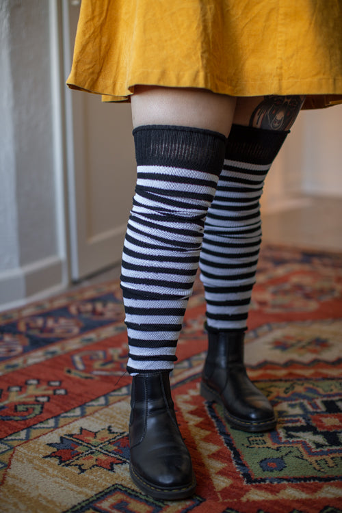 Super Stripes Longer Thigh High Socks