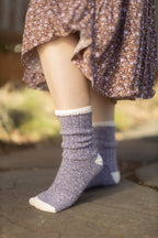 Tweed Knit Crew Socks