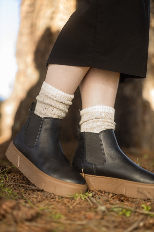 Tweed Knit Crew Socks