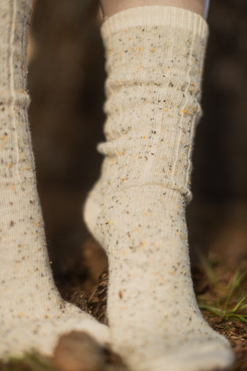 Tweed Knit Crew Socks