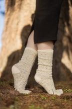 Tweed Knit Crew Socks