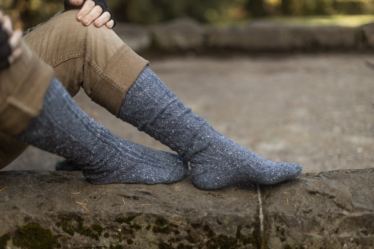 Tweed Knit Diamond Rib Socks
