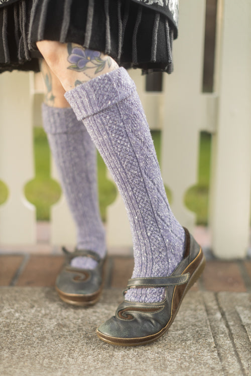 Tweed Knit Diamond Rib Socks