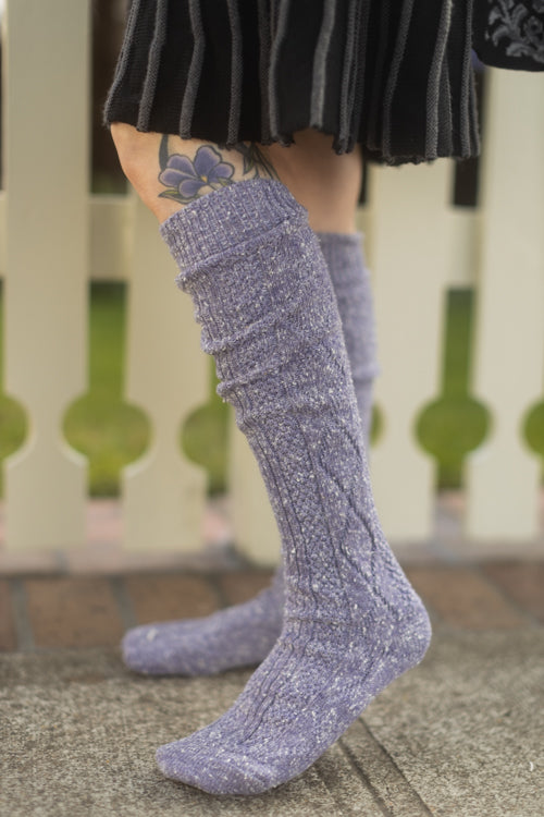Tweed Knit Diamond Rib Socks