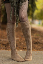 Tweed Knit Diamond Rib Socks