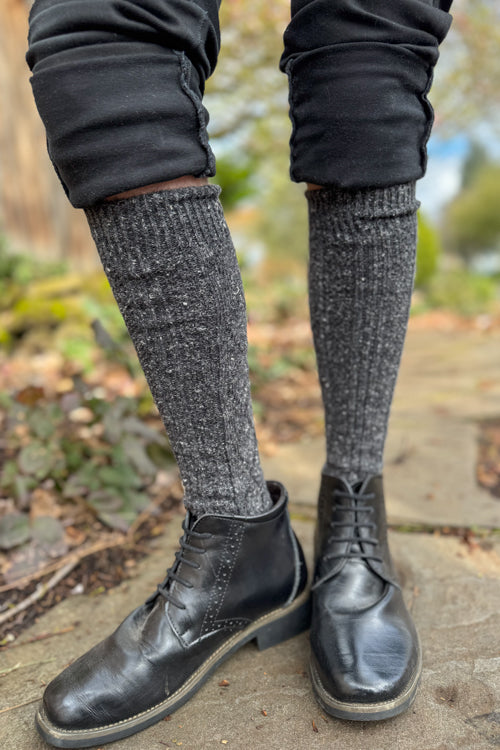 Tweed Knit Diamond Rib Socks