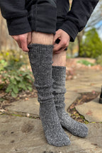 Tweed Knit Diamond Rib Socks