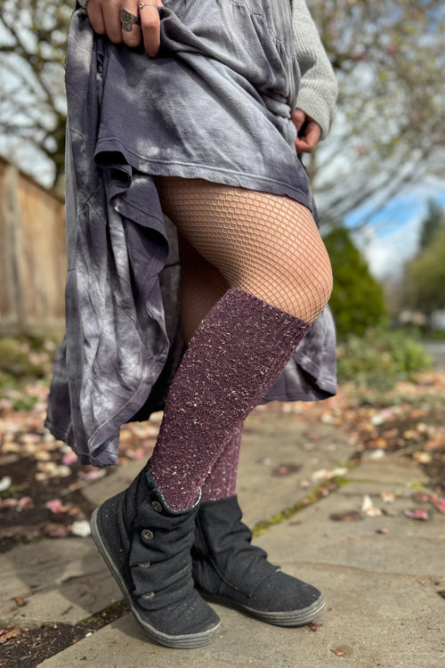 Tweed Knit Diamond Rib Socks