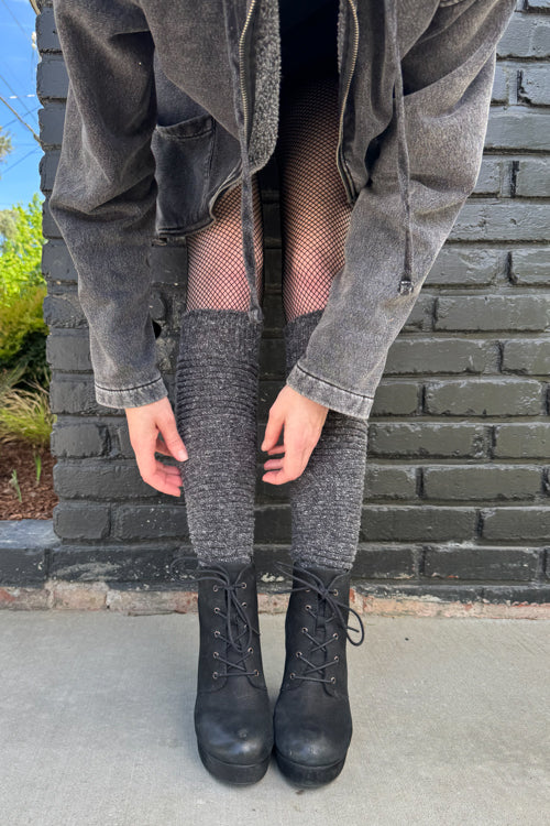 Slinky Tweed Knit Thigh High Socks