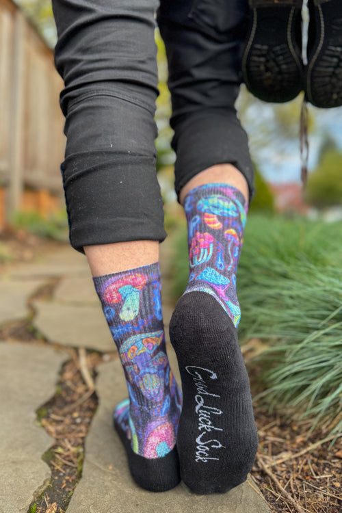 Trippy Mushrooms Printed Crew