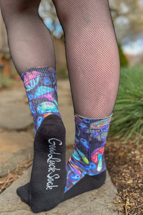 Trippy Mushrooms Printed Crew