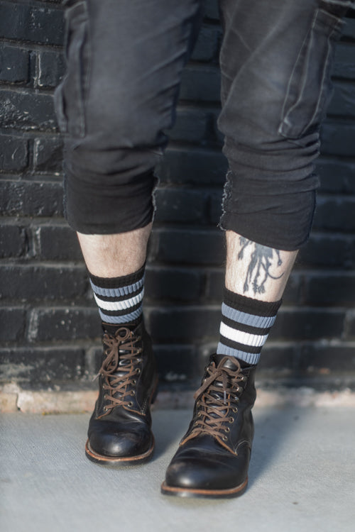 George Black Retro Gym Crew Socks
