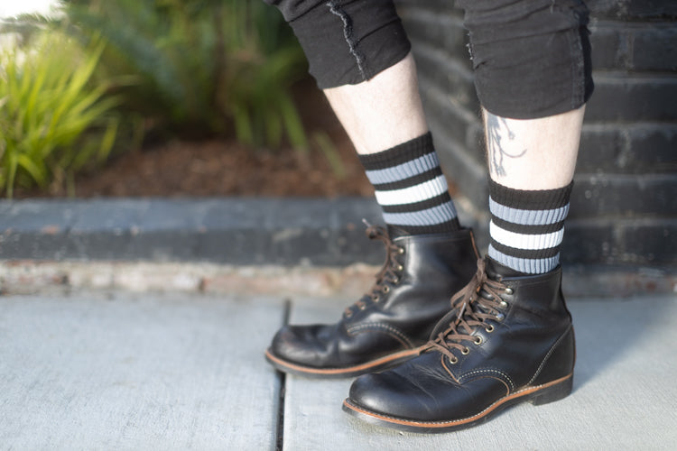 George Black Retro Gym Crew Socks