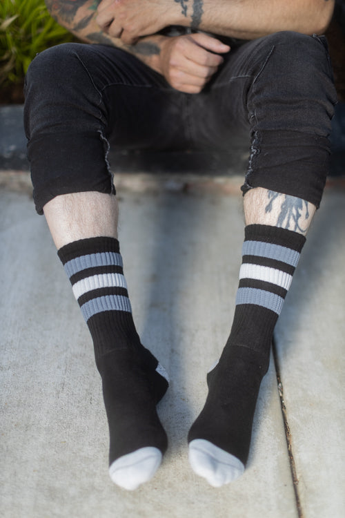 George Black Retro Gym Crew Socks