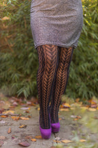 Plus Size Braided Swirls Net Tights
