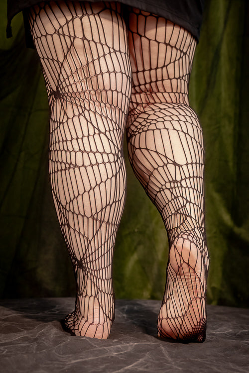 Plus Size Spinner Thread Net Tights