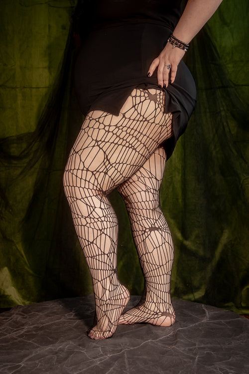 Plus Size Spinner Thread Net Tights