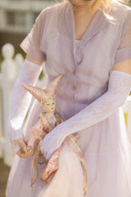 Floral Lace Long Fingerless Gloves