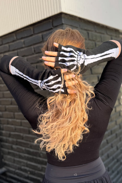 Skeleton Fingerless Gloves