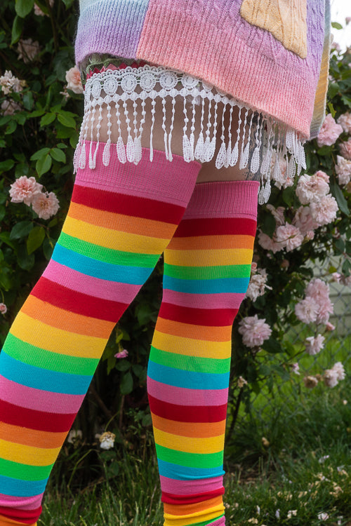 Pink Rainbow Leg Warmers
