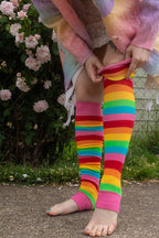Pink Rainbow Leg Warmers