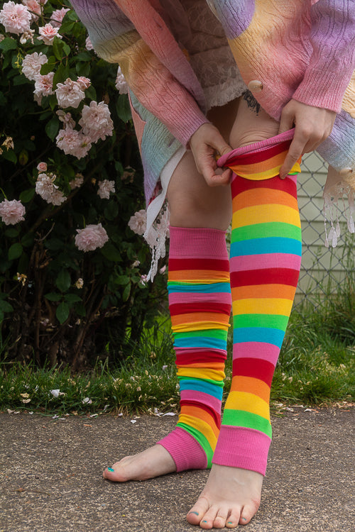 Pink Rainbow Leg Warmers
