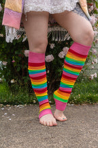 Pink Rainbow Leg Warmers