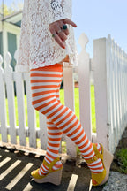 Striped Nylon Thigh Highs