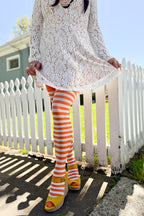 Striped Nylon Thigh Highs