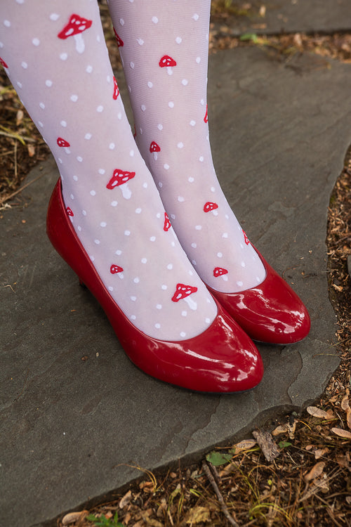 Polka Dot Mushroom Thigh High
