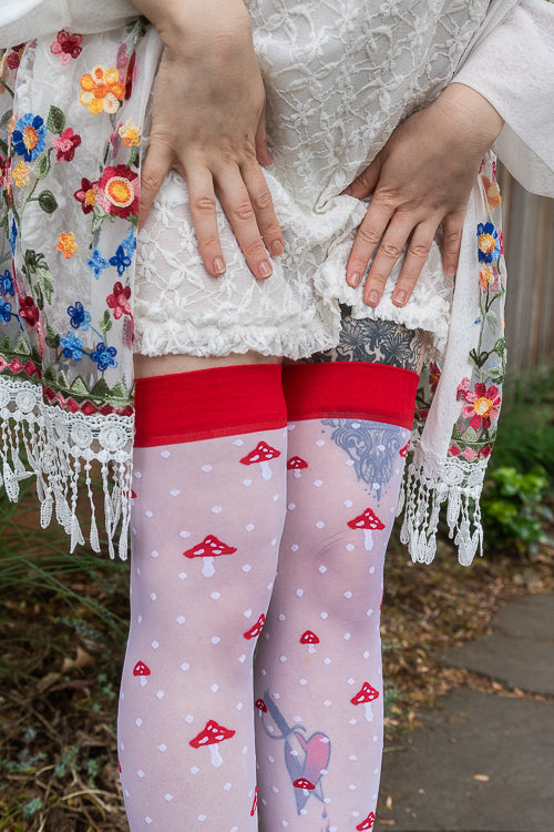 Polka Dot Mushroom Thigh High