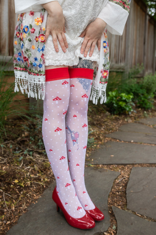 Polka Dot Mushroom Thigh High