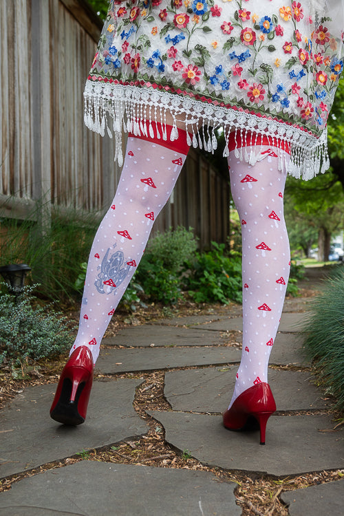 Polka Dot Mushroom Thigh High
