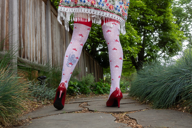 Polka Dot Mushroom Thigh High
