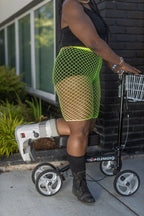 Plus Size Industrial Net Biker Shorts