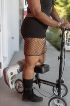 Plus Size Industrial Net Biker Shorts