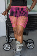 Plus Size Industrial Net Biker Shorts