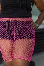 Plus Size Industrial Net Biker Shorts