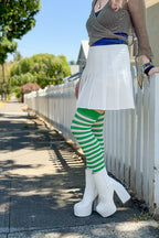 Striped Nylon Thigh Highs