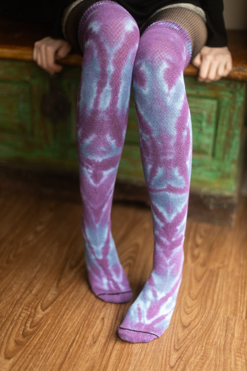 O Tie Dye Knee Socks