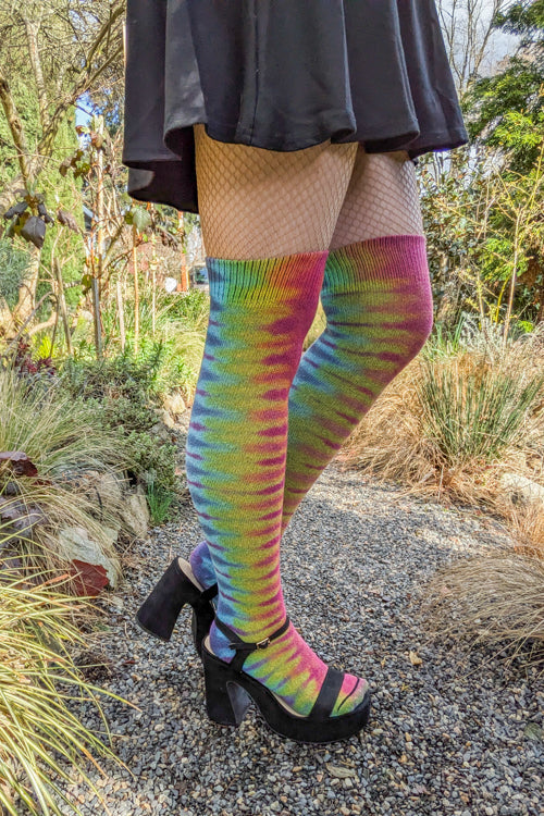 O Tie Dye Knee Socks