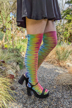 O Tie Dye Knee Socks