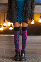 Flowering Vine Tie Dyed Knee Socks