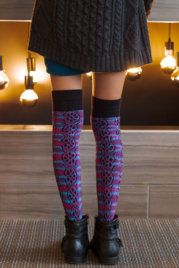 Flowering Vine Tie Dyed Knee Socks