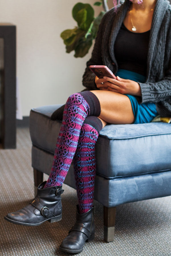 Flowering Vine Tie Dyed Knee Socks