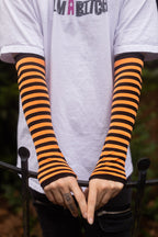 Striped Nylon Arm Warmers