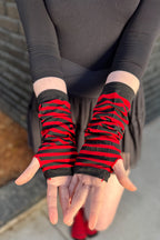 Striped Nylon Arm Warmers