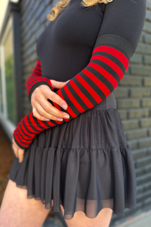 Striped Nylon Arm Warmers