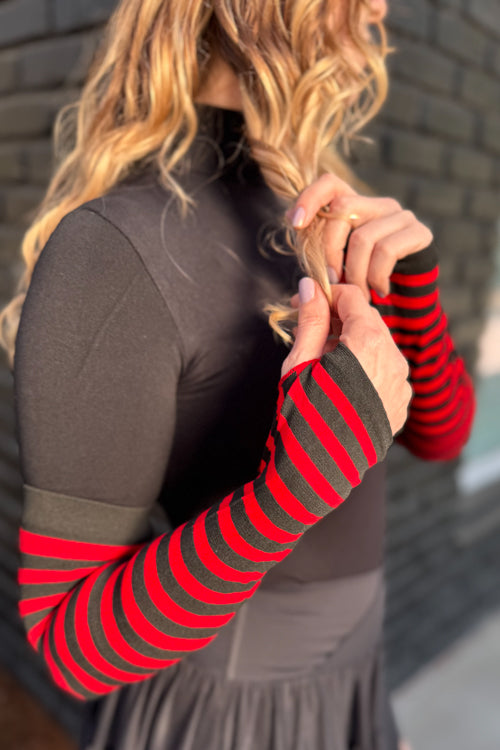 Striped Nylon Arm Warmers